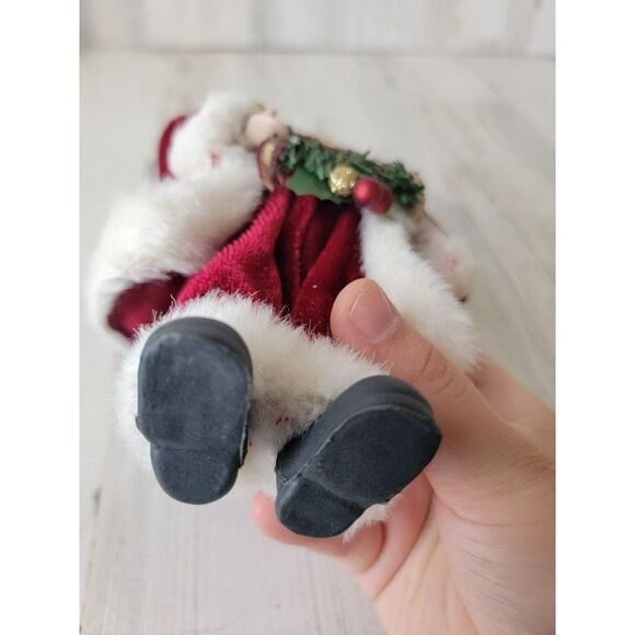 Plush Santa Claus doll ornament wreath Xmas decor - Picture 4 of 5